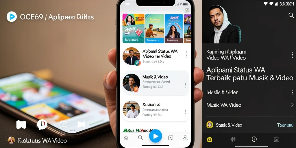 Tampilan antarmuka OCE69 dengan fitur Status WA Video yang menarik.