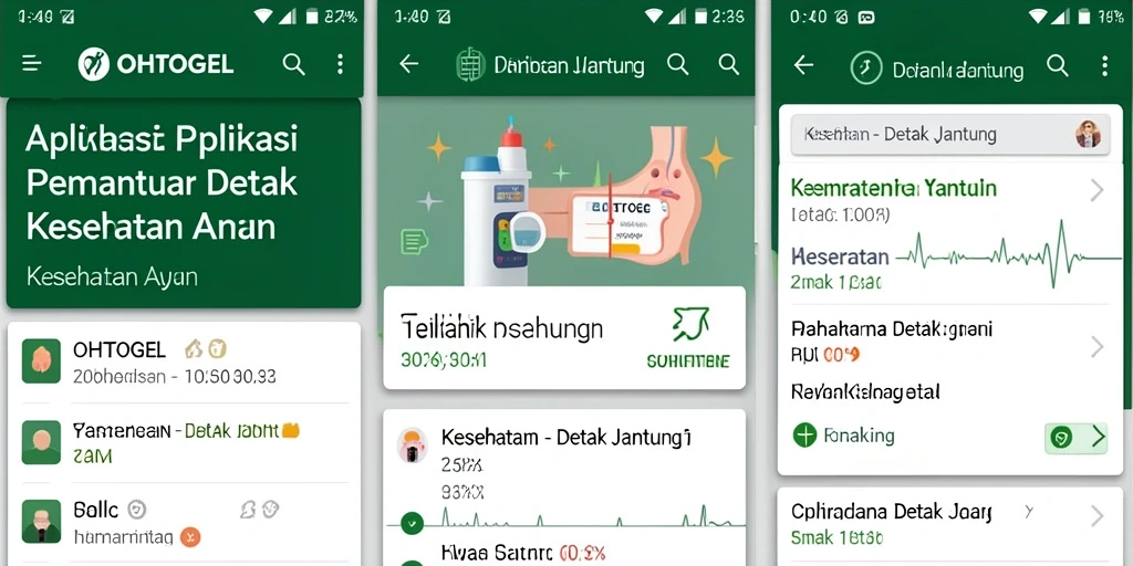 Antarmuka aplikasi OHTOGEL yang menampilkan pemantauan detak jantung secara real-time.