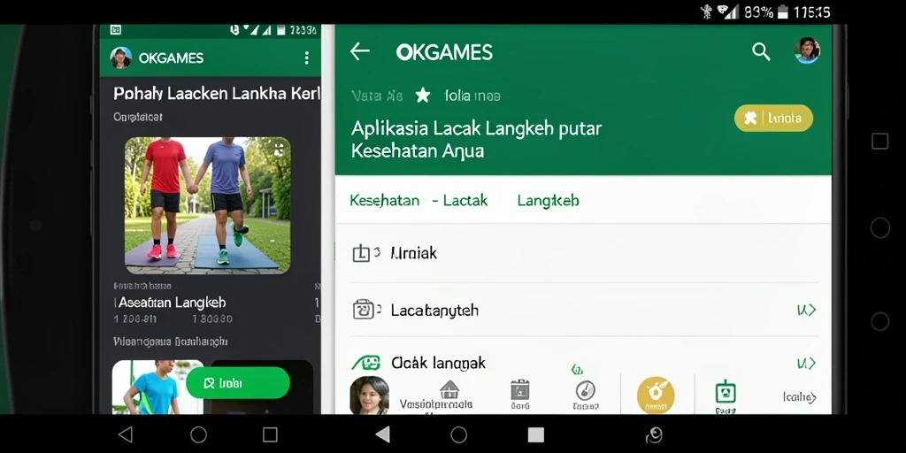 Tampilan antarmuka pengguna OKGAMES yang menarik dan informatif.
