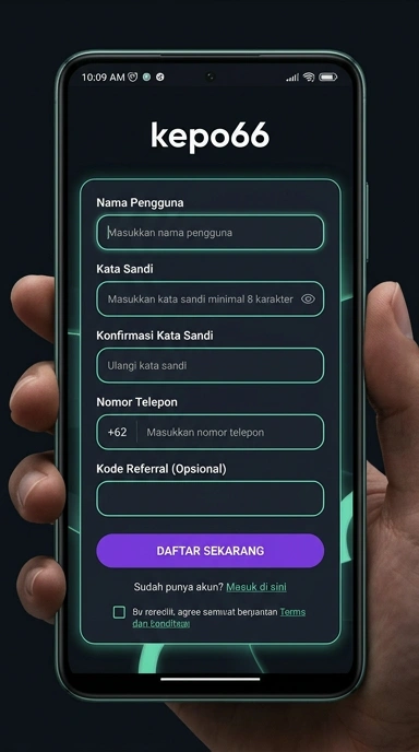 Tampilan halaman daftar kepo66