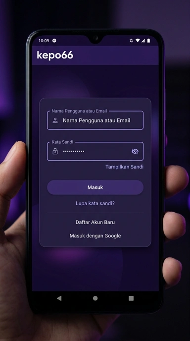 Tampilan halaman login kepo66